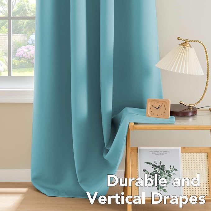 H.VERSAILTEX Insulated Thermal Blackout 52 x 72 Inch Long Curtain Panels Pair (Set of 2)