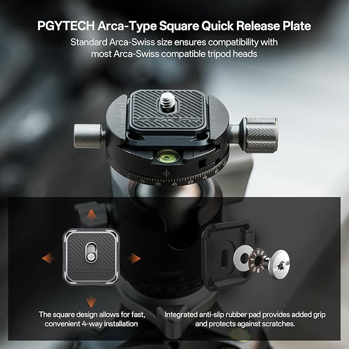 PGYTECH Quick Release Plate & Clamp V2 Kit, Arca Swiss Plate Camera Mount