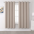 DUALIFE Light Brown Curtains for Living Room 2 Panels 63 Inches Long Solid