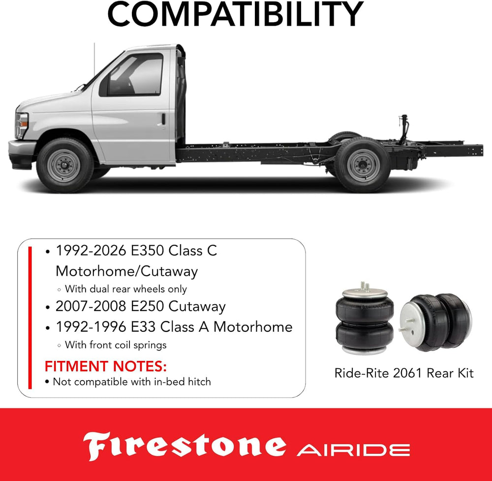 Firestone Airide 2061 Ride-Rite Rear Air Springs Kit with Mounting Assembly