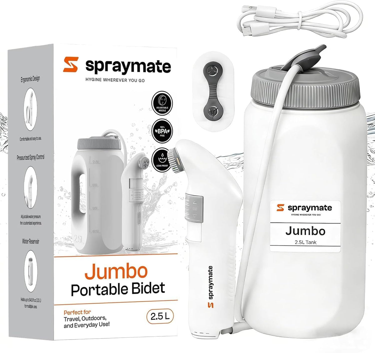 portable bidet for travel – electric high pressure shown in use