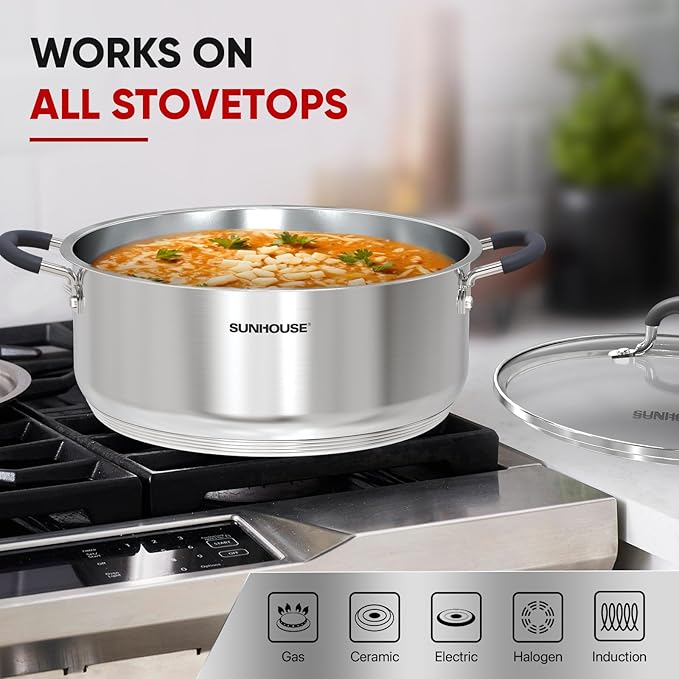 SUNHOUSE - 5.5 Quart Steamer Pots