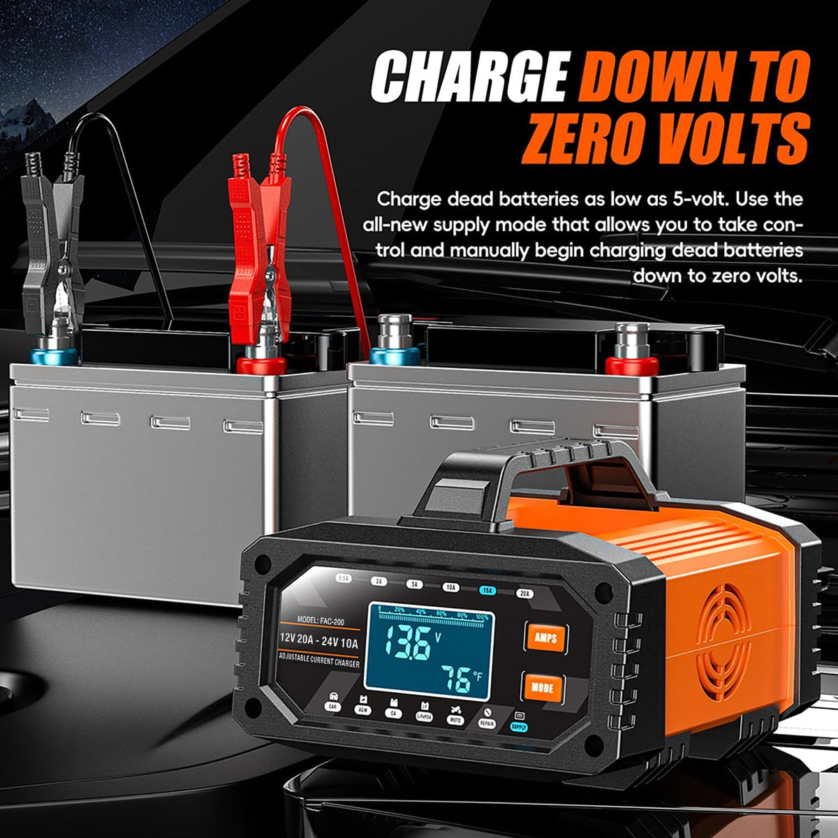 upgraded battery charger 0-20a 12v/24v adjustable current battery, package contents