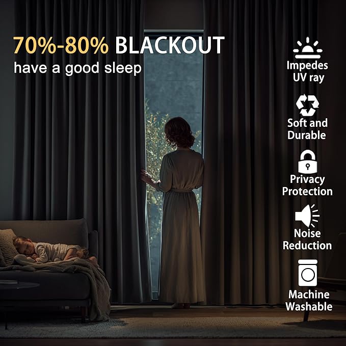 JIUZHEN Light Sage Blackout Curtains