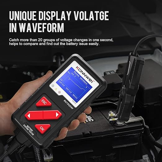 KONNWEI KW710 Car Battery Tester 6V 12V 24V, Battery Load Tester Automotive