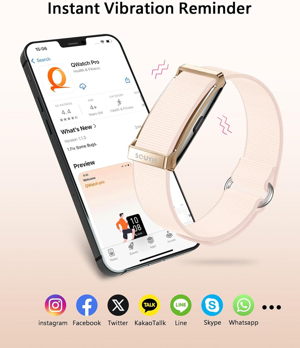 smart bracelet for women, 24/7 wearable health activity showing dimensions