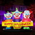BLOWOUT FUN 6ft Long Halloween Inflatable Three Killer Clowns Decoration