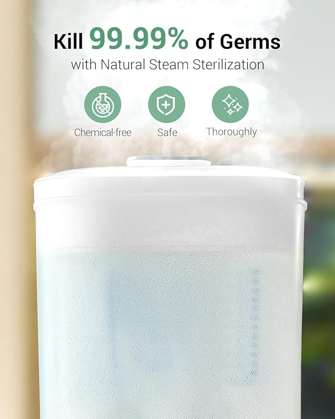 HAUTURE Bottle Sterilizer and Dryer, 6-in-1 Baby Bottle Sterilizer, 10 Bottles