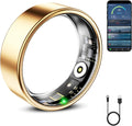 Mirlray Smart Ring for Women & Men, Smart Ring Health Tracker, Blood Oxygen & Heart Rate Monitor, Long Lasting Battery Sleep Ring, Waterproof Fitness Ring (R02C, Rose Gold, 7)