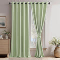 JIUZHEN Light Green Blackout Curtains (Set of 2)