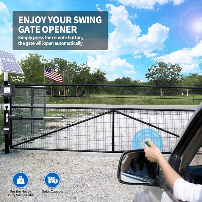 TOPENS A8131 Single Swing Gate Opener Heavy Duty Automatic Gate Motor