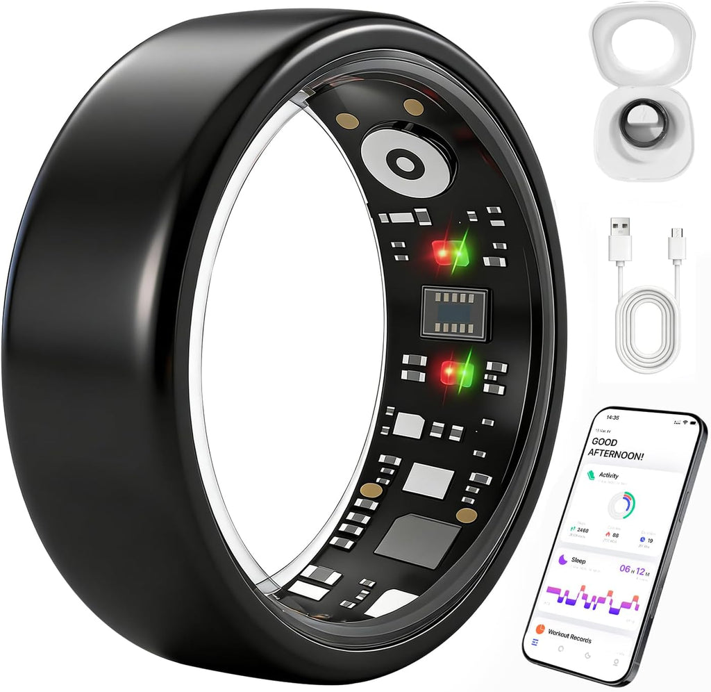 Smart Ring Health Tracker for Women Men, Fitness Ring Gen3 Black,8