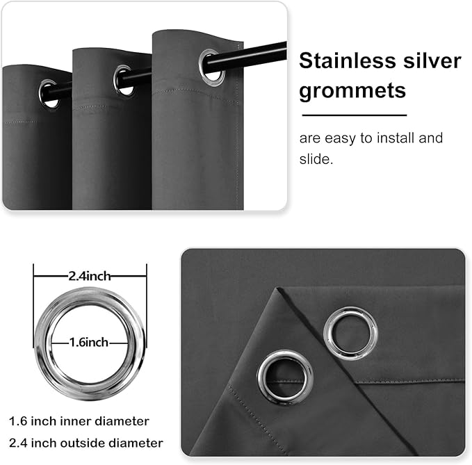 DWCN Blackout Curtains for Bedroom & Living Room, Thermal Room Darkening Drapes