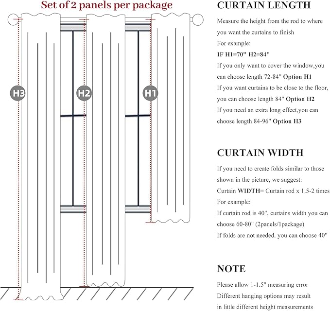 Gray Blackout Curtains 70 Inches Extra Wide Linen Curtains 84 Inch Length