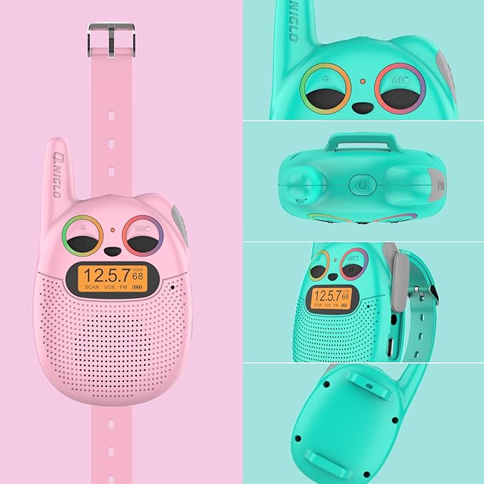 Qniglo Walkie Talkies for Kids Rechargeable 2 Pack, Wrist Watch Walkie Talkies