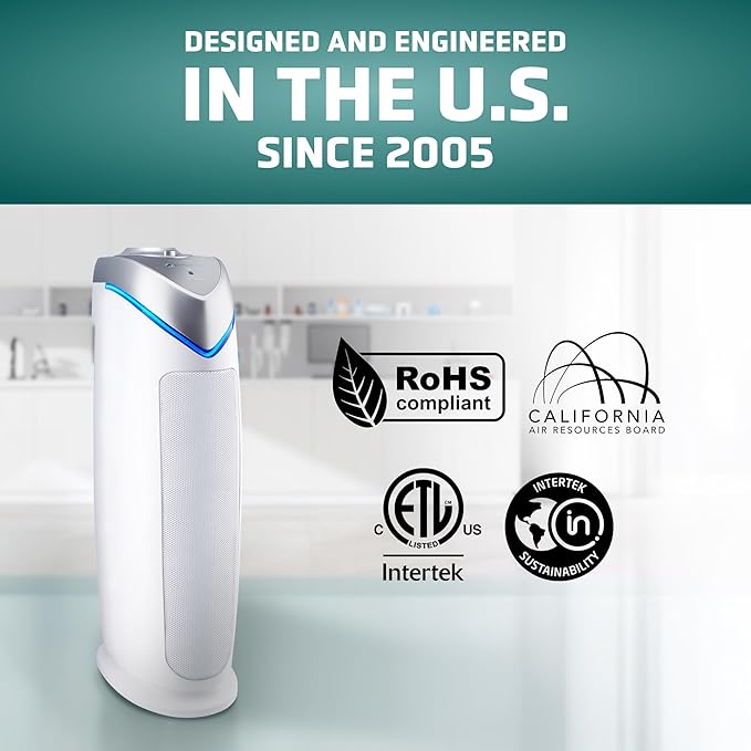 GermGuardian Air Purifier with HEPA 13 Filter, Removes 99.97% of Pollutants (2-Pack)
