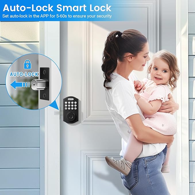 KNOBWELL Fingerprint Door Lock, Smart Keypad Deadbolt, Keyless Entry Lock