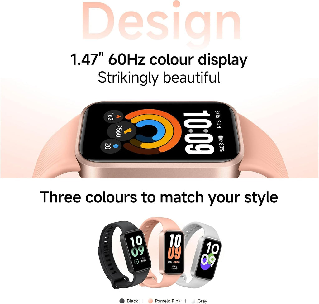 xiaomi smart band 11 active fitness tracker, 1.47", side view
