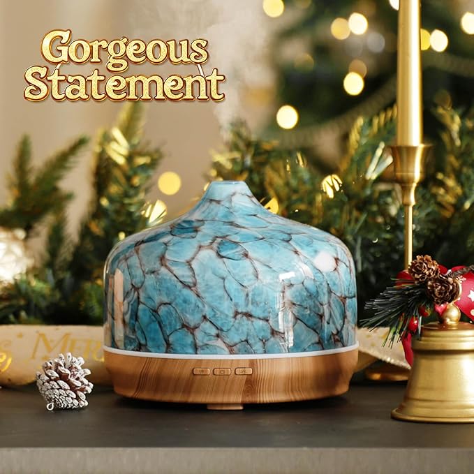 Porseme 500ml Glass Essential Oil Diffuser Aromatherapy Ultrasonic Cool Mist