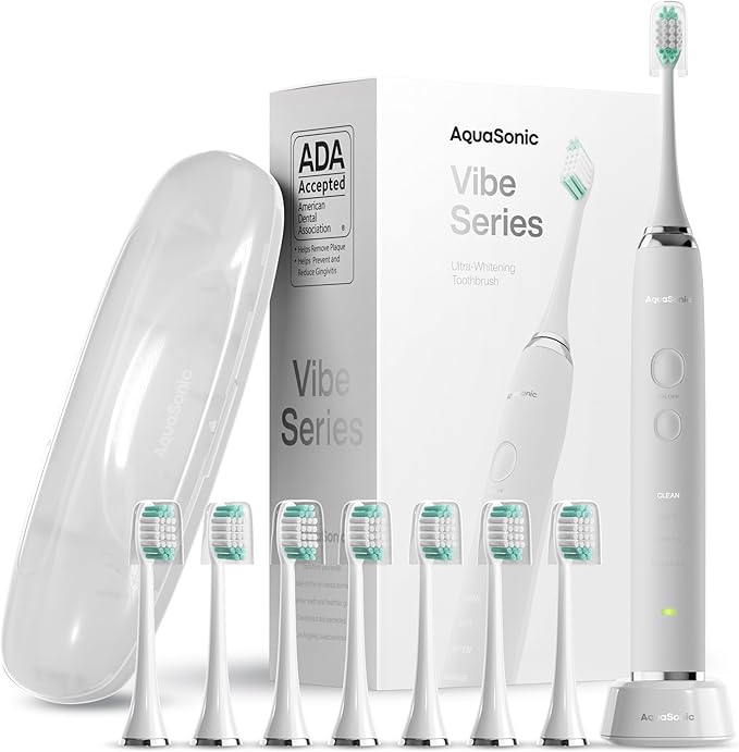 Aquasonic Vibe Series Ultra-Whitening Toothbrush – ADA Accepted Electric