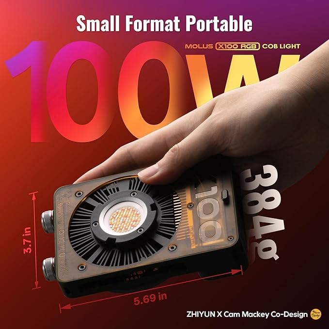 ZHIYUN MOLUS X100 RGB PRO 100W Video Light V2 Upgraded Version Professional