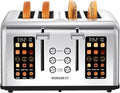 4 Slice Touch Screen Toaster, Easy-to-Use Digital Stainless Steel Toaster