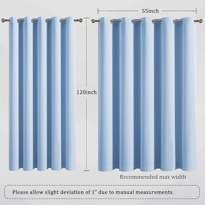 DUALIFE Extra Long 120 Inch Length Curtains (2 Pieces)