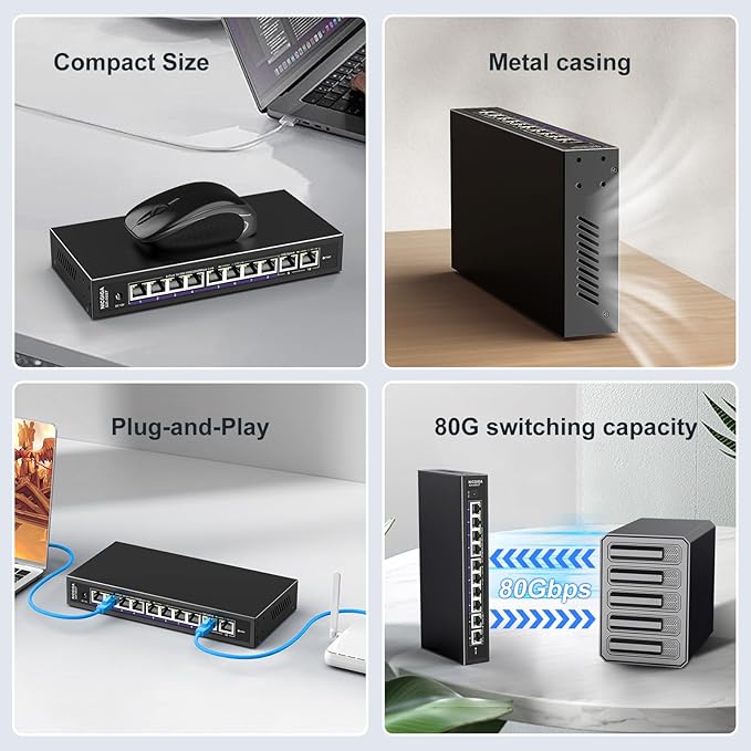 10Gbe Ethernet Switch Unmanaged