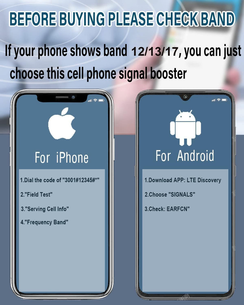 Cell Phone Booster for Verizon & AT&T, Boosts 5G/4G LTE on Bands 12/13/17