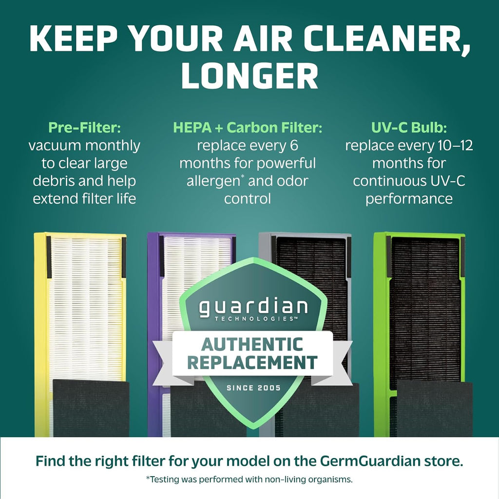 GermGuardian HEPA Large Room Air Purifier Tower - 22" - AC4880B - Black