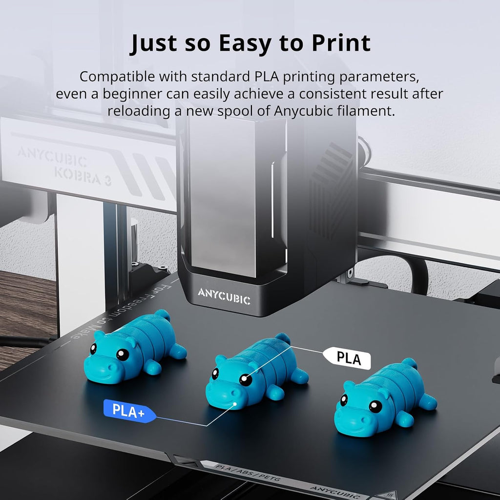 anycubic pla plus (pla+), 3d printer filament 1.75mm, package contents