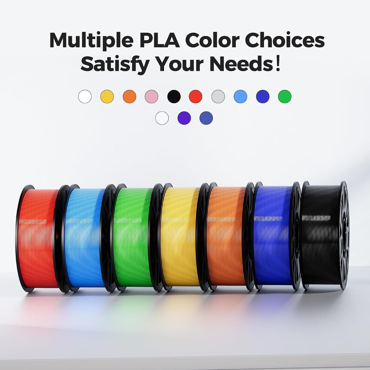 creality petg filament 1.75mm 4kg, black+white+blue+red, total 4-pack, package contents