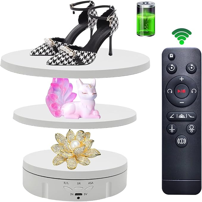 JAYEGT 3in 1 Motorized Rotating Display Stand