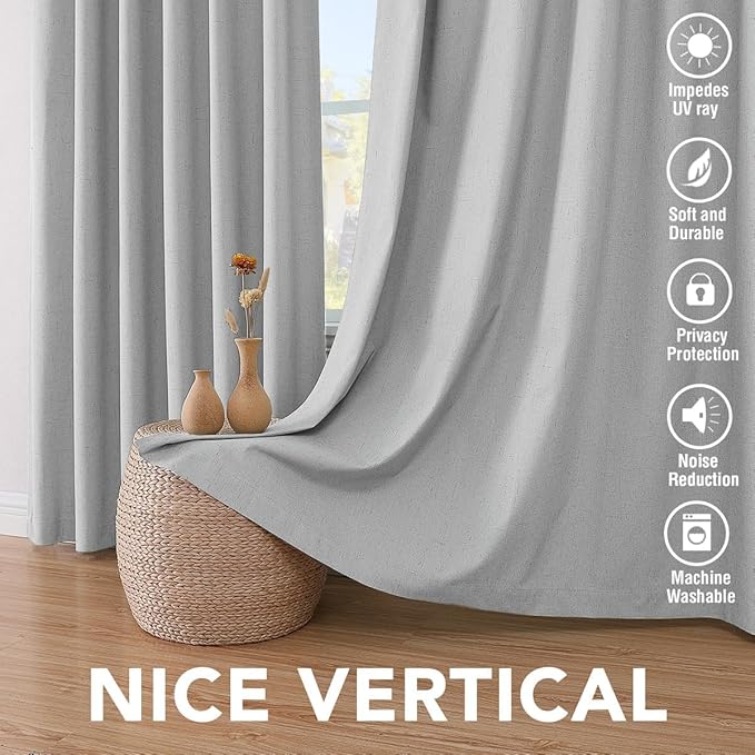 H.VERSAILTEX Linen Curtains 100% Blackout Curtains