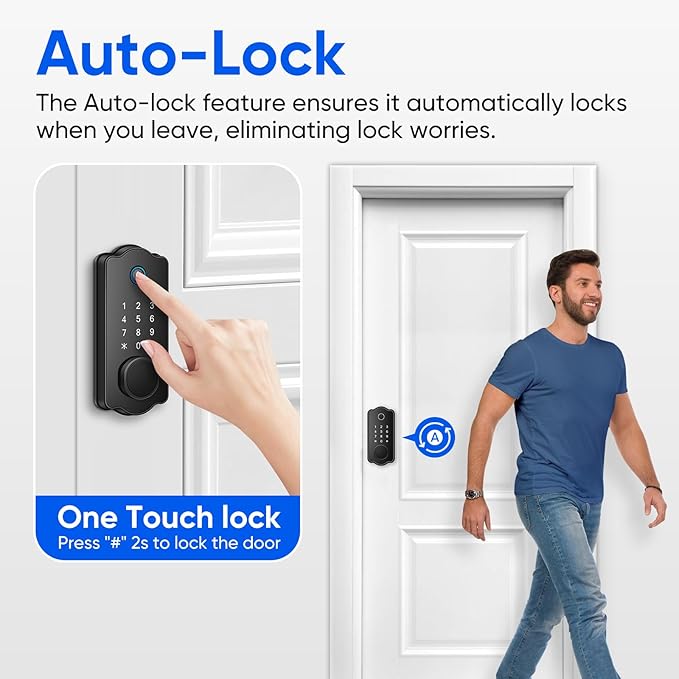 Fingerprint Smart Door Lock, Keyless Entry Deadbolt, Electronic Biometric