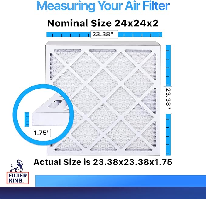Filter King 24x24x2 Air Filter | 4-PACK | MERV 8 HVAC Pleated A/C Furnace