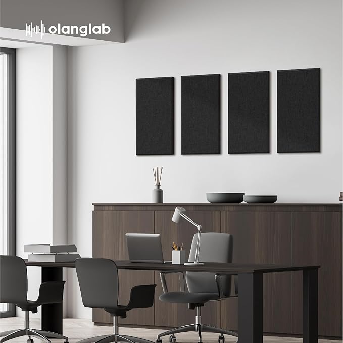 Olanglab Fiberglass Acoustic Wall Panels 4 Pack, 11.8'' x 23.6'' Sound Panels