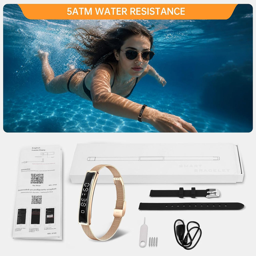 Smart Bracelet for Men Women with 2 Bands 24/7 Fitness Health Tracker