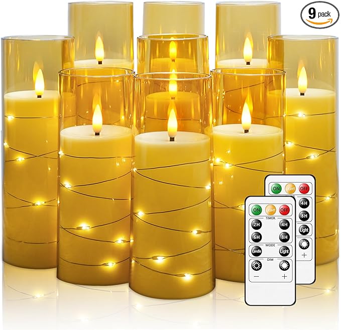 Flickering Flameless LED Candles, Battery Operated Candles 9 Pcs