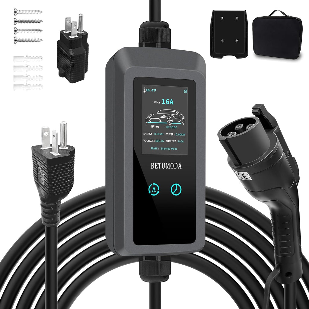 Level 1 EV Charger - 2.8 Inch LED Touch Screen, 25FT, 110V/240V