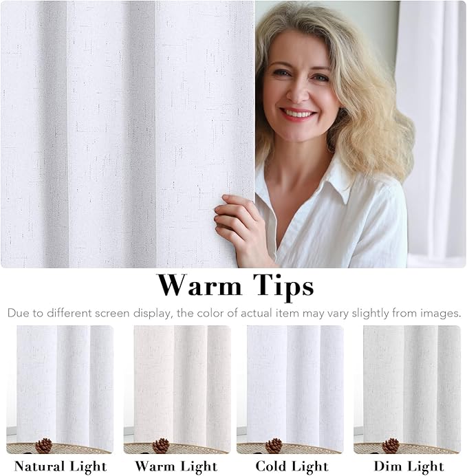 H.VERSAILTEX 108 inch Curtains, Linen Blackout Curtains 100% Absolutely Blackout