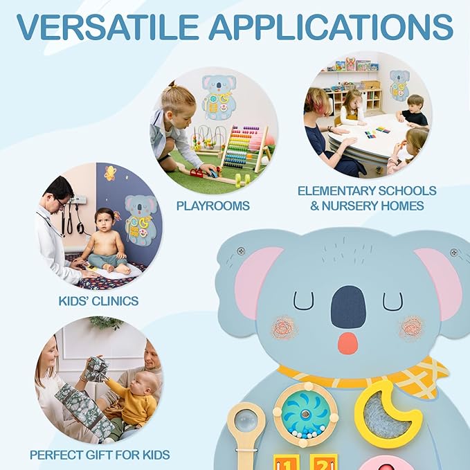 Monläurd® Wooden Koala Sensory Wall Toy, Busy Board