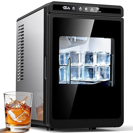 Clear Ice Cube Maker, Makes 3 Large 2.2" Square Ice Cubes in Just 40 Minutes (288Pcs)