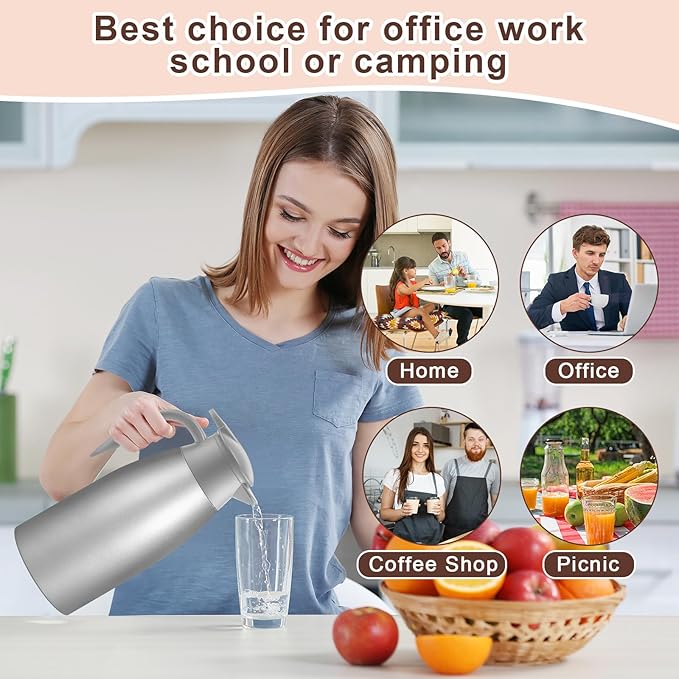 Norme 2 Pcs Thermal Coffee Carafe Insulated Stainless Steel Coffee Carafe