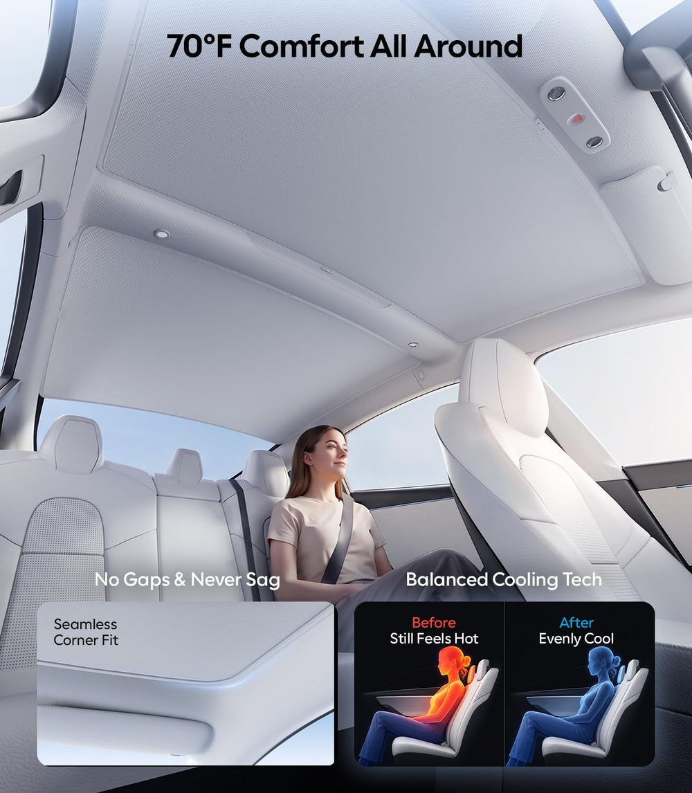 Wigoo for Tesla Model 3 Accessories Sunshade roof, Interior Gray