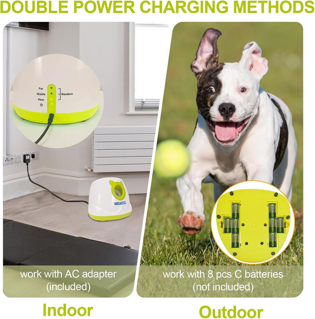 BESTHLS Automatic Dog Ball Launcher Tennis Ball Thrower Machine with 6 Ball