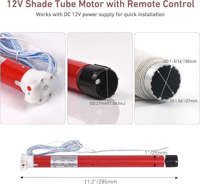 1-3/16inch RV Electric Roller Shade Replacement Motor