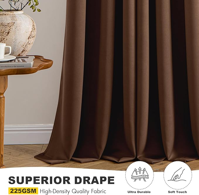 MIULEE Cappuccino Brown Blackout Curtains