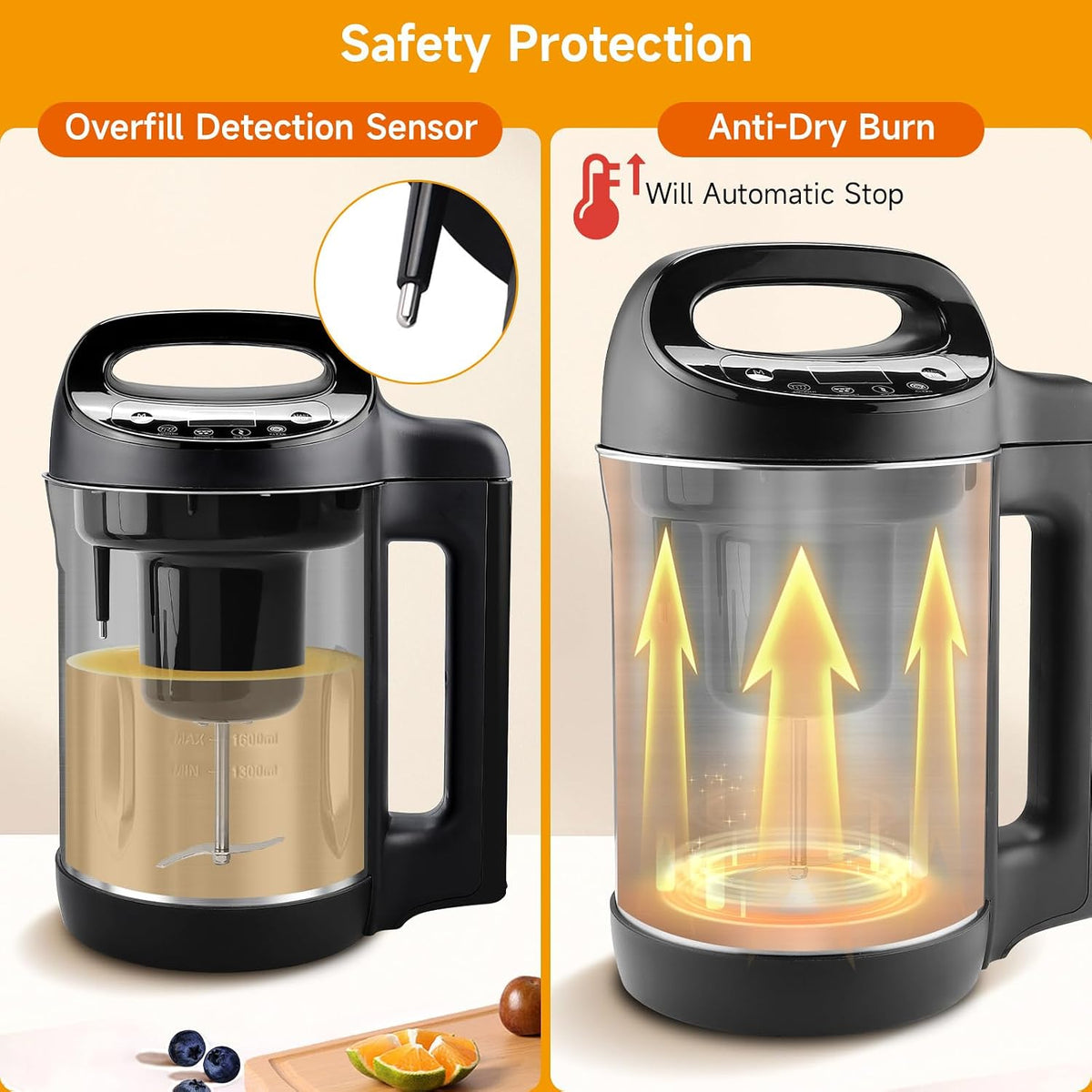 Homtone 1.6L Soup Maker Machine, Soup Maker with Smooth & Chunky Settings