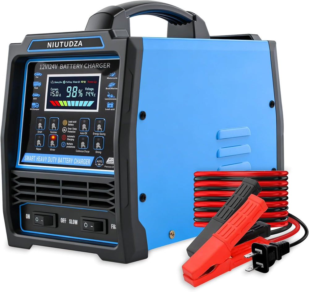 12V 24V Car Battery Charger Heavy Duty 0-15A Automatic Battery Maintainer